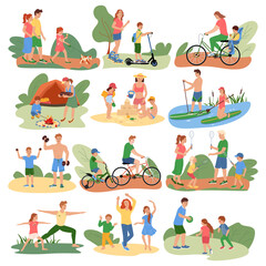 Family Activities Flat Icons