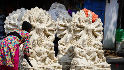 Sherawali Mata Idol in White Color