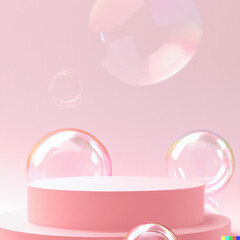 Pink product display podium