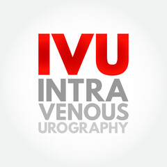 IVU intravenous urography - X-ray exam of your urinary tract, acronym text concept background