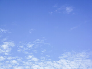 blue sky background with small clouds with space