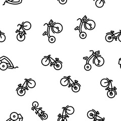 Bike Transport And Accessories vector seamless pattern thin line illustration