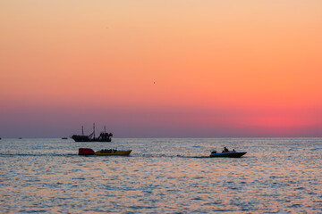 Fabulous sunset over the Black Sea, Batumi