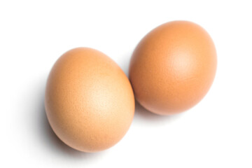 Chicken eggs isolated on white
