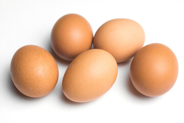 Chicken eggs isolated on white