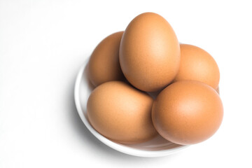 Chicken eggs isolated on white