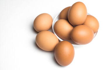 Chicken eggs isolated on white