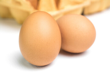 Chicken eggs isolated on white