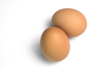 Chicken eggs isolated on white