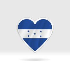 Obraz premium Heart from Honduras flag. Silver button star and flag template. Easy editing and vector in groups. National flag vector illustration on white background.