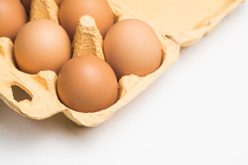 Chicken eggs isolated on white