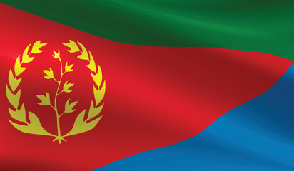 Eritrea flag background.Waving Eritrean flag vector