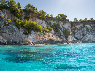 Fototapeta na wymiar Beautiful coast line in Kefalonia, Greece.