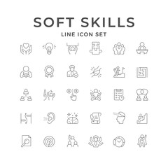 Obraz na płótnie Canvas Set line icons of soft skills