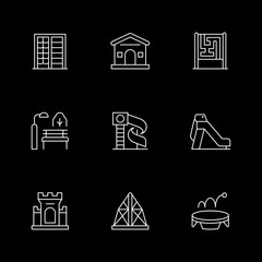 Set line icons of playground