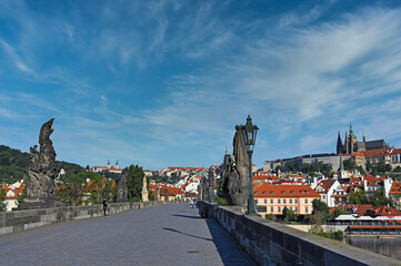 Obraz premium Statue on the Charles bridge in Prague