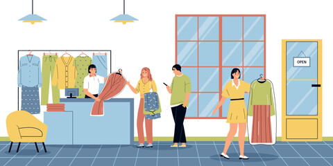 Fototapeta premium Laundry Flat Illustration