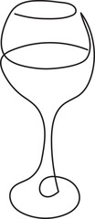 a glass of wine beverage drinks minimal outline art