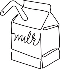 milk beverage drinks minimal outline art