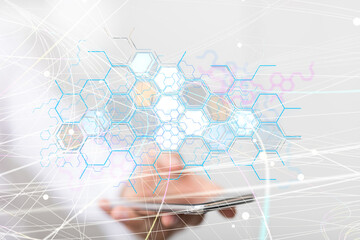 Futuristic in Industry 4.0 and business virtual diagram