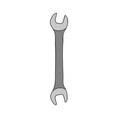 Wrench construction tool colorful doodle illustration. Wrench colorful icon. Repair tool illustration in vector.