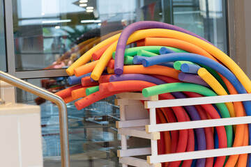 Pool polyurethane stick colored extracurricular competition swimmer swimming speed, from race...