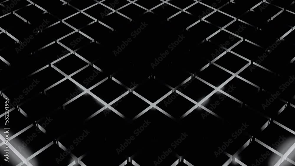 Poster black and white background with pulsating rings on a checkered backdrop. design. pulsation motion of