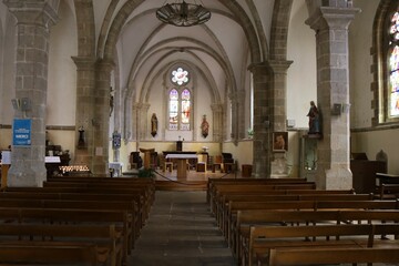 L'église Saint Thomas, surnommée église du port, village de Benodet, département du Finistère, Bretagne, France