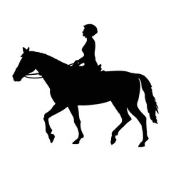 Fototapeta na wymiar Horses Silhouette, Horse Racing, Horse Riding Equine Equestrian Race, Horse Rider Vector Jockey Pony Unicorn