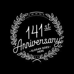 141 years anniversary celebrations design template. 141st logo. Vector and illustrations. 