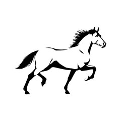 Fototapeta na wymiar horse silhouette isolated on white
