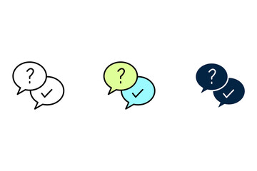 bubble chat question concept line icon. Simple element illustration. bubble chat question concept outline symbol design.