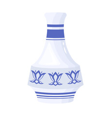 A ceramic pot flat illustration vector 