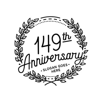 149 years anniversary celebrations design template. 149th logo. Vector and illustrations. 