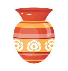A ceramic pot flat illustration vector 