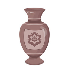 A ceramic pot flat illustration vector 