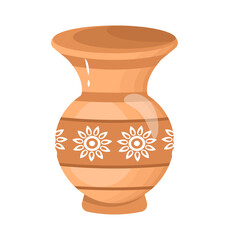 A ceramic pot flat illustration vector 