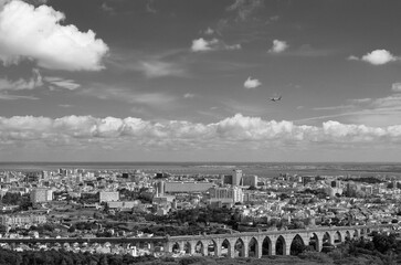 Panorama miasta Lizbona, widok z góry. 