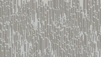 Abstract composition, texture, made of white cylinders, 3D rendering