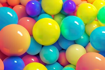 Fototapeta na wymiar 3D render of the colorful balloons