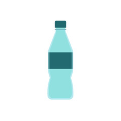 Plastic bottle for water on white background. Vector illustration. Flat style