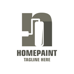 Letter N House Painting Logo Design Template Inspiration, Vector Illustration.