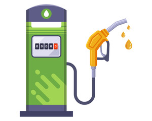 gasoline gun for car refueling. flat vector illustration.