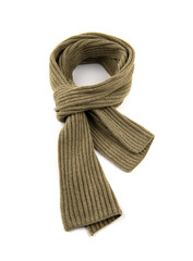Brown scarf on a white background.