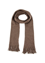 Brown scarf on a white background.