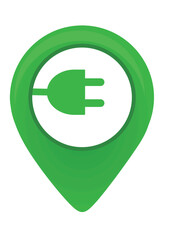 Electric car charging station sign. vector