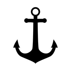 Anchor icon isolated on white background. Vector illustration