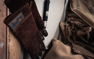 Gloves and Coffee Roasting tools and Bags