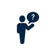 person asking question concept line icon. Simple element illustration. person asking question concept outline symbol design.