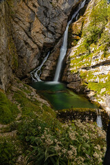 Savica waterfall near lake Bohinj in Slovenia